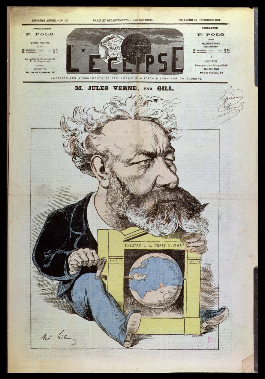 Caricatura di Jules Verne (1828-1905) da 