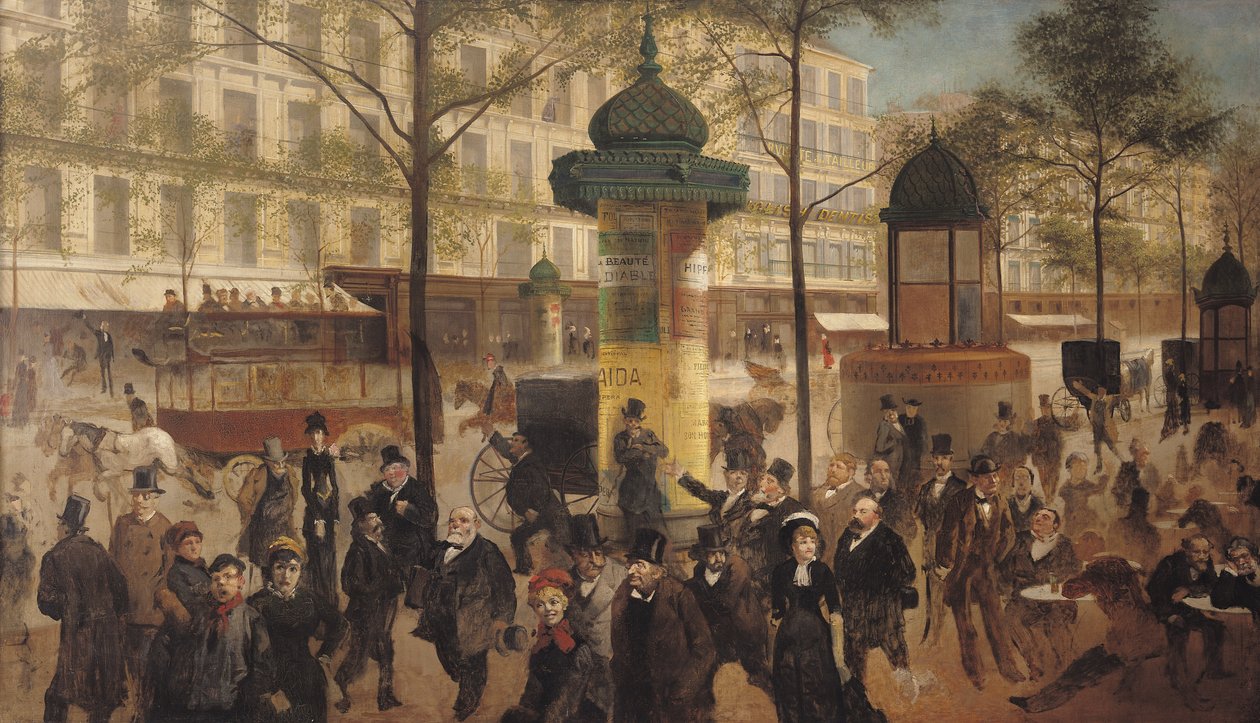 Studio per un panorama del Boulevard de Montmartre da Andre Gill