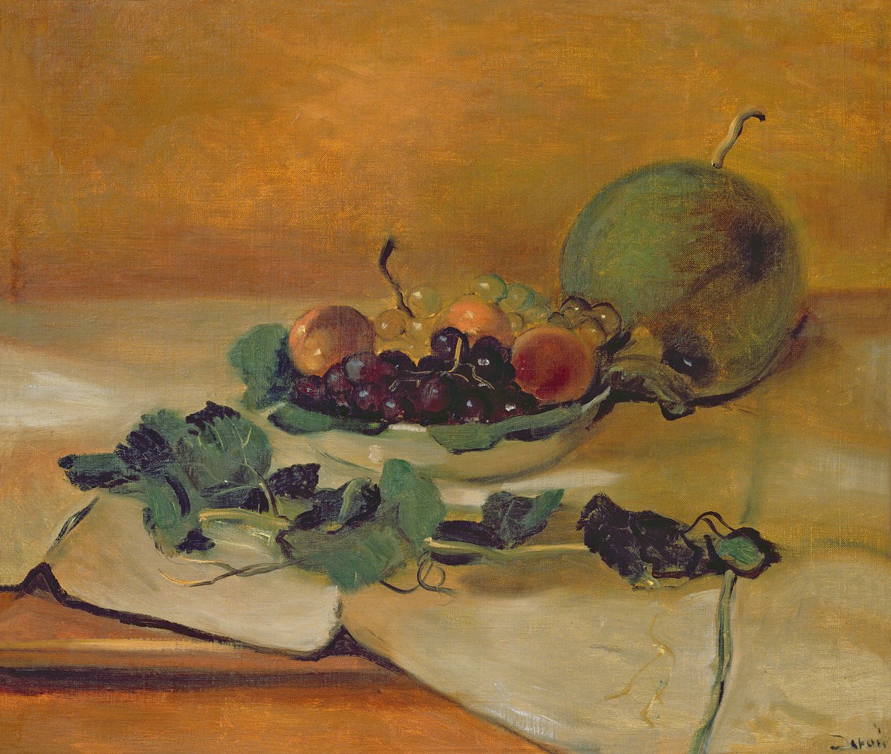 Melone e frutta, 1927 circa (olio su tela) da Andre Derain