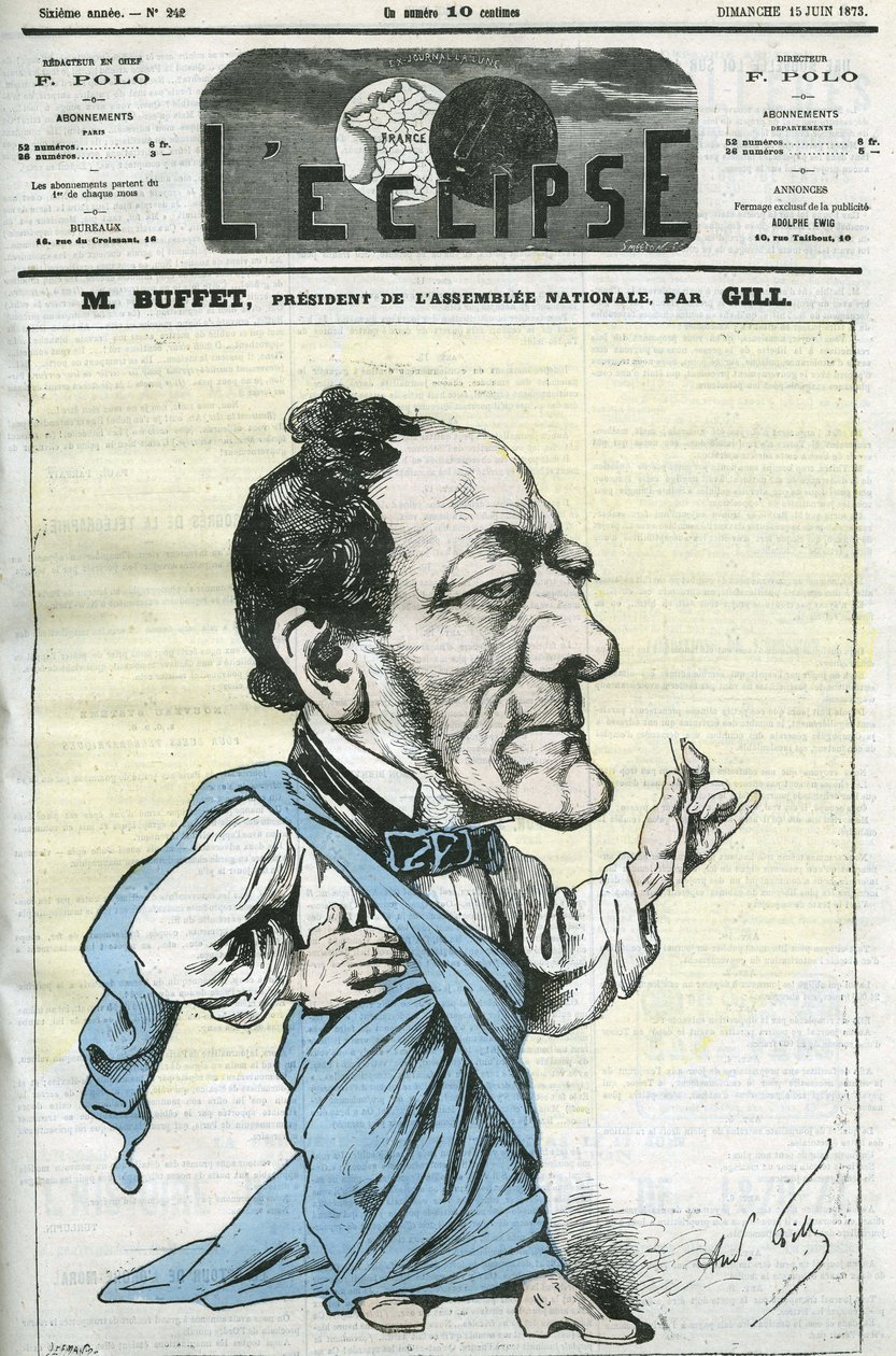 Caricatura di Louis-Joseph Buffet da Andre Gill