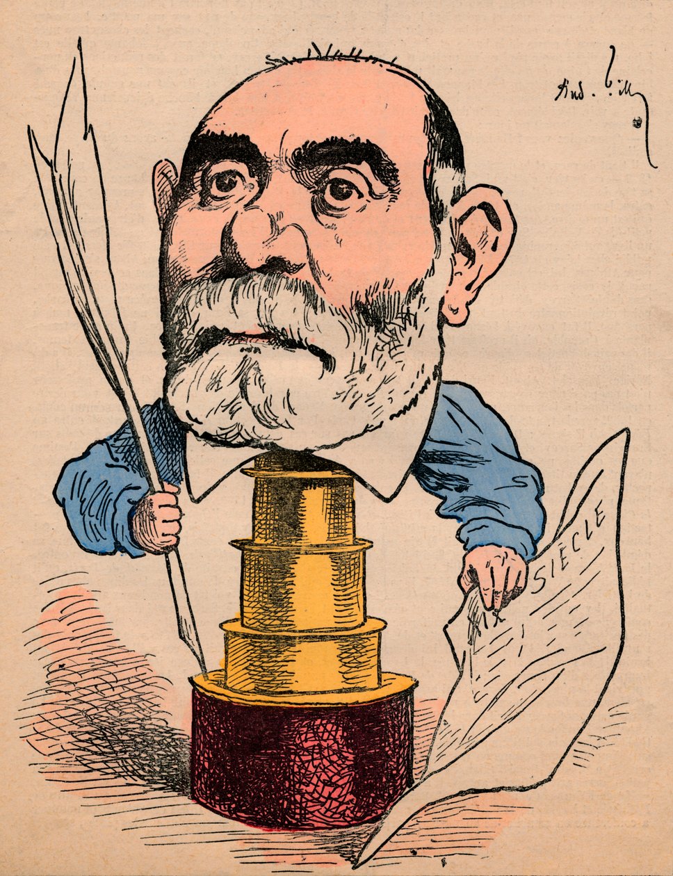 Francisque Sarcey, c1880 da Andre Gill