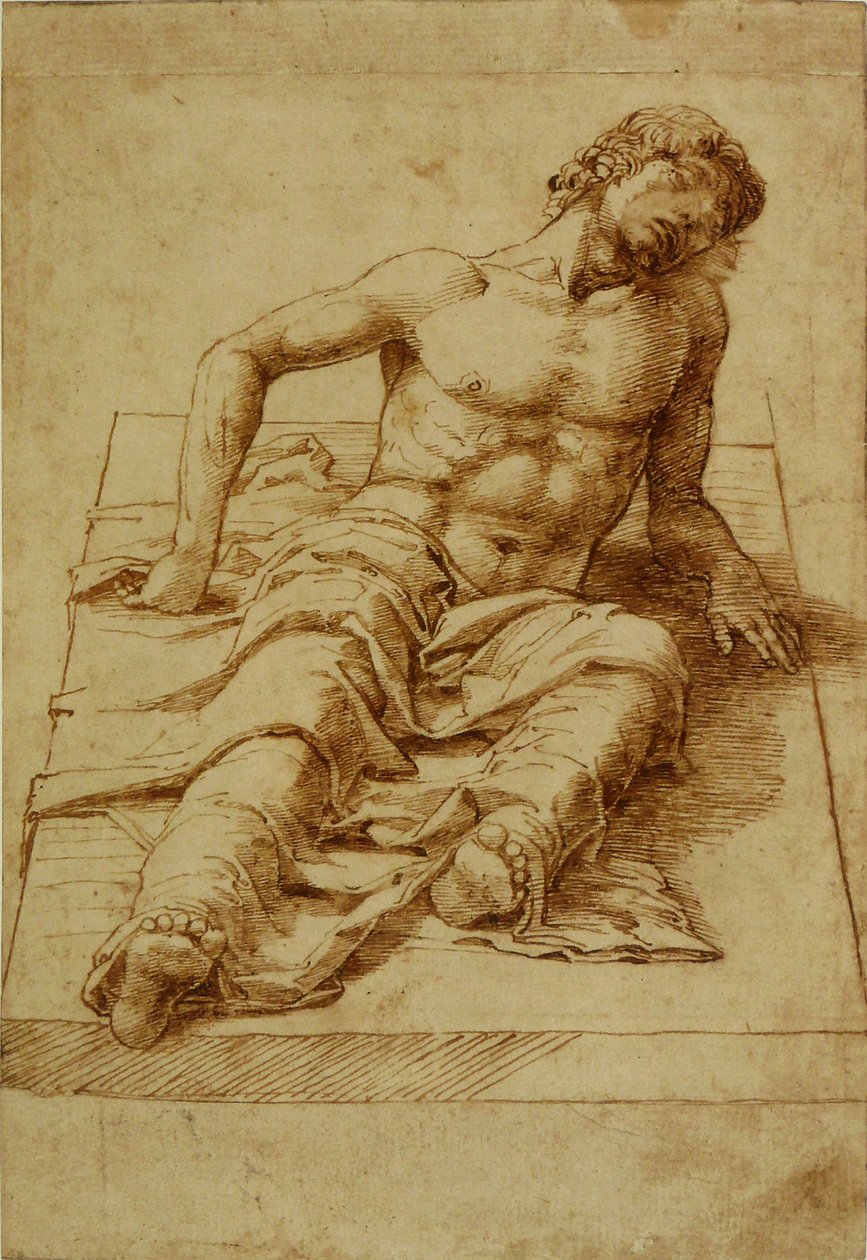 Uomo disteso su una lastra di pietra da Andrea Mantegna