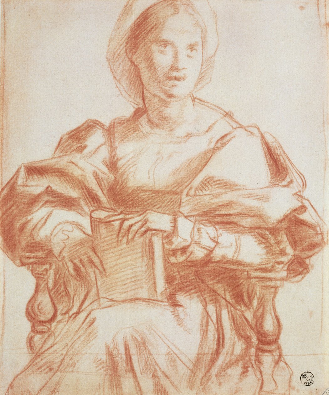 Studio di una donna seduta con un libro da Andrea del Sarto