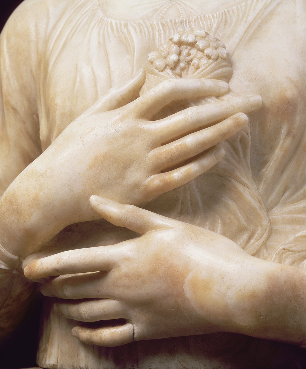 Donna con un mazzo di fiori, dettaglio delle mani c.1475-80 (dettaglio) da Andrea del Verrocchio