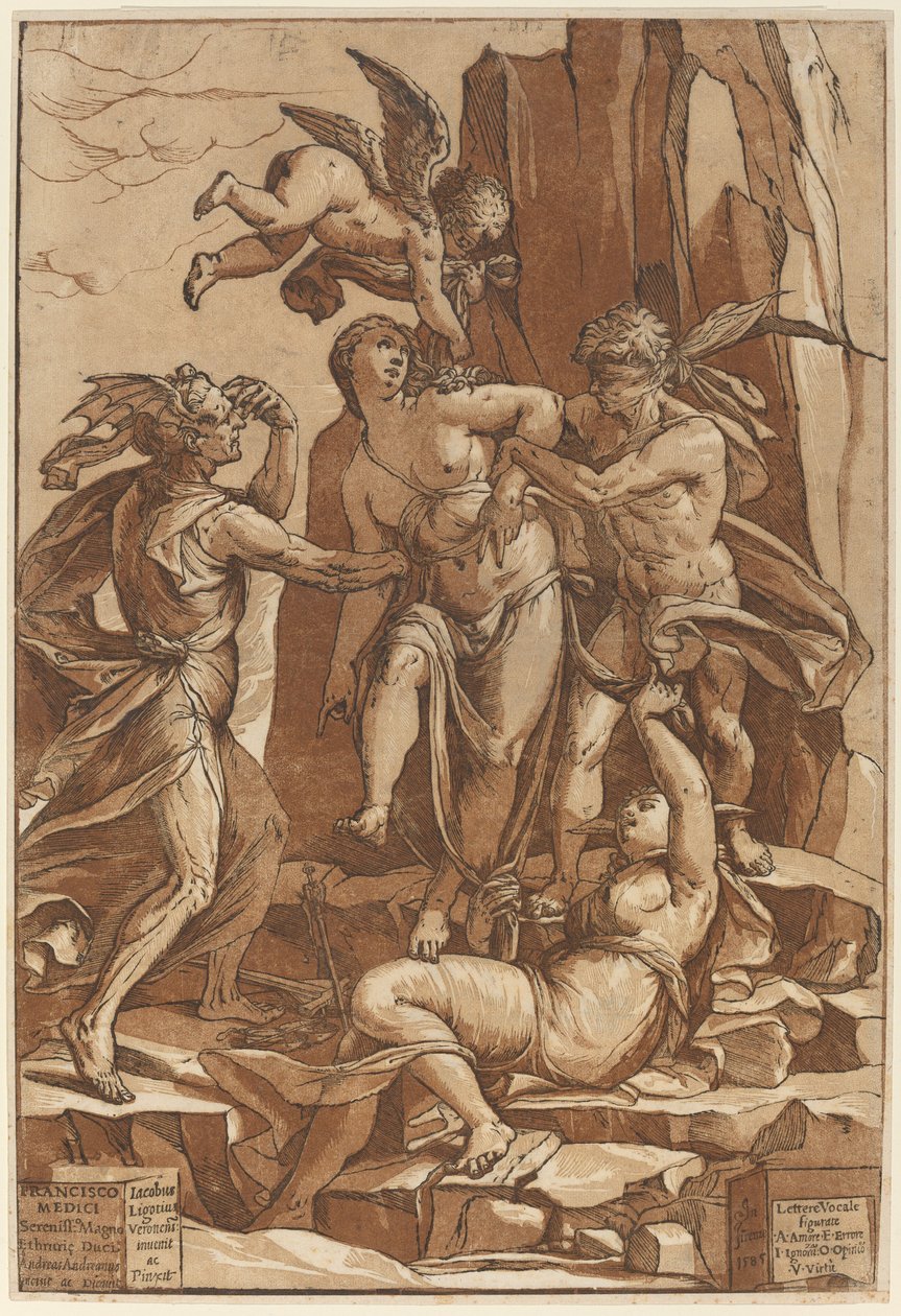Allegoria della virtù da Andrea Andreani after Jacopo Ligozzi