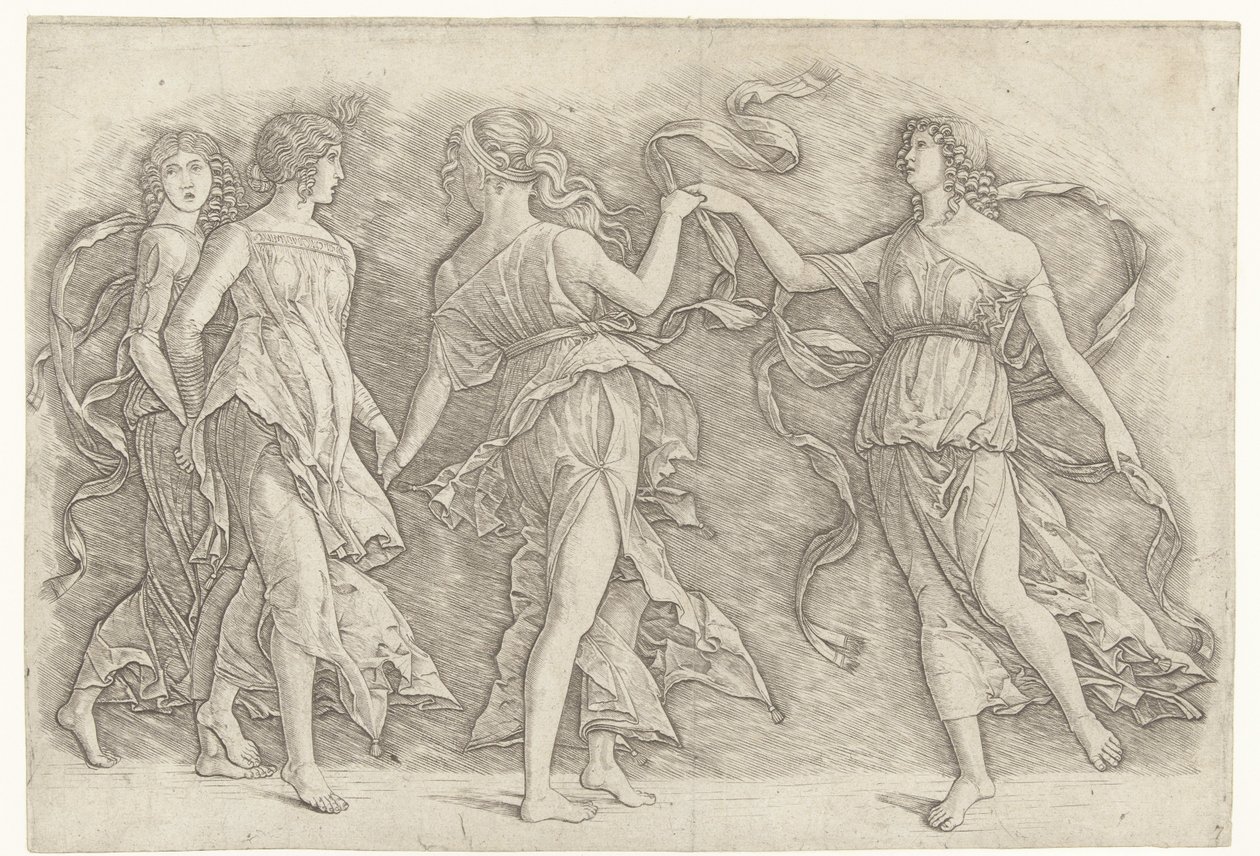 Quattro donne danzanti da Andrea Mantegna (school of)