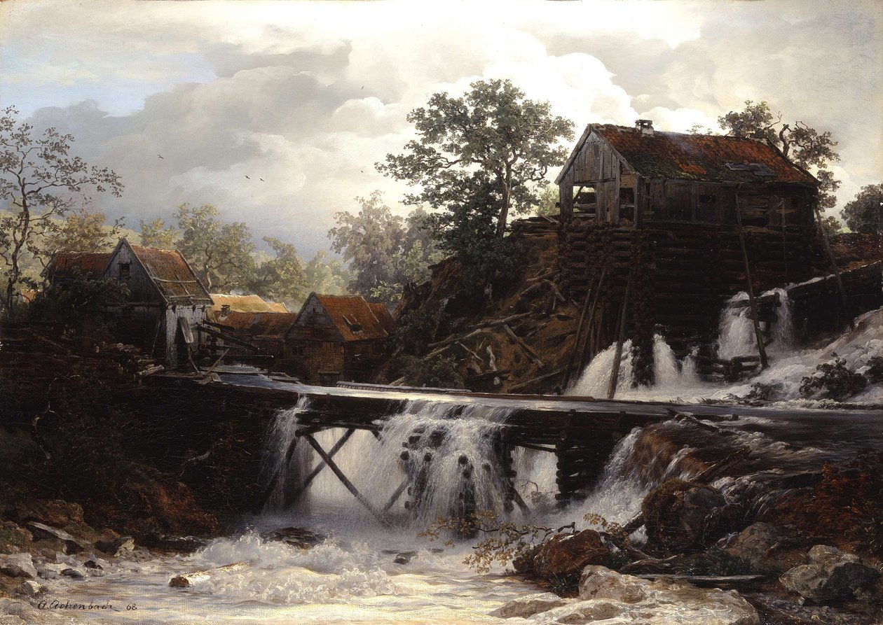Una segheria in Westfalia da Andreas Achenbach