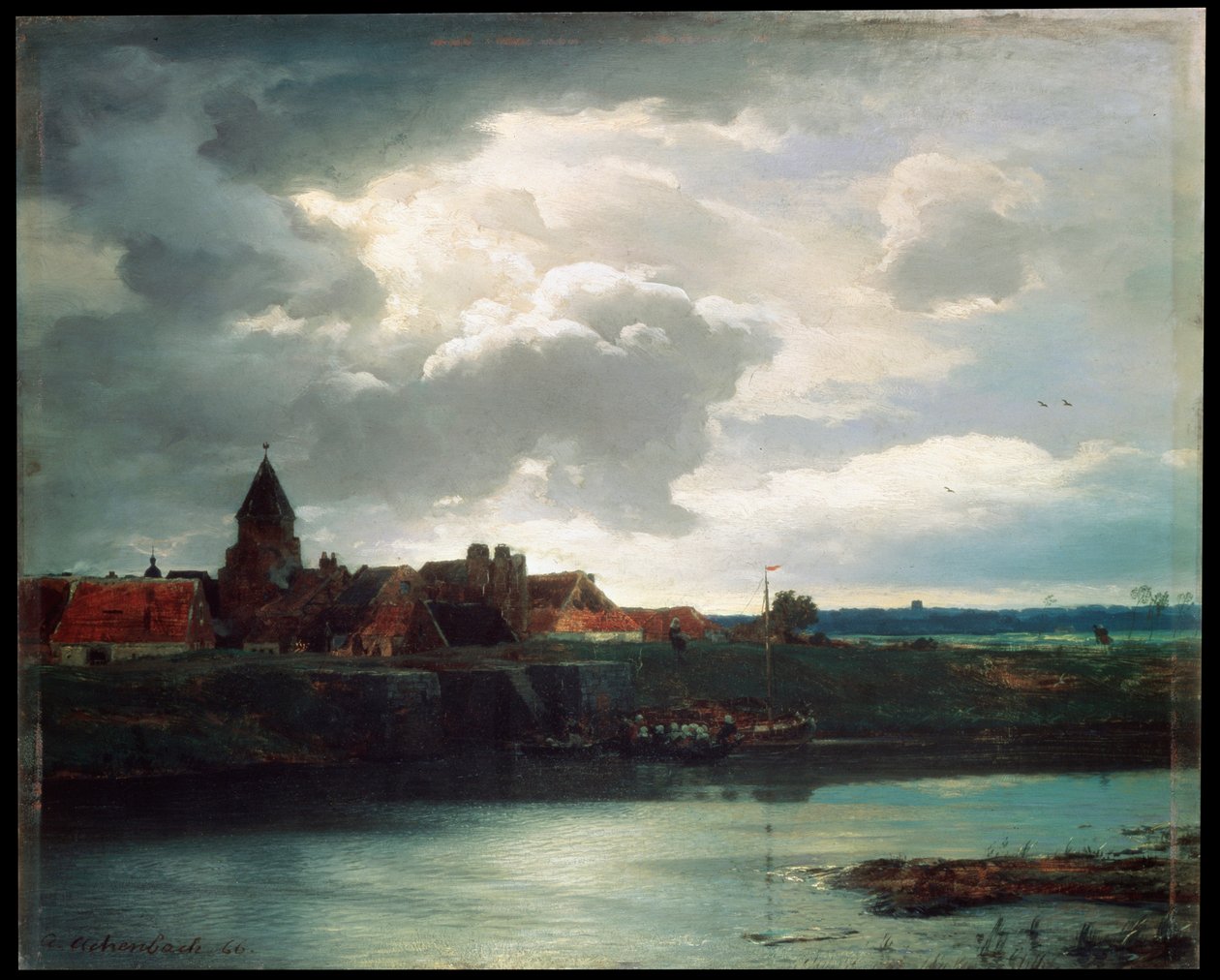 Paesaggio con un fiume, 1866 da Andreas Achenbach