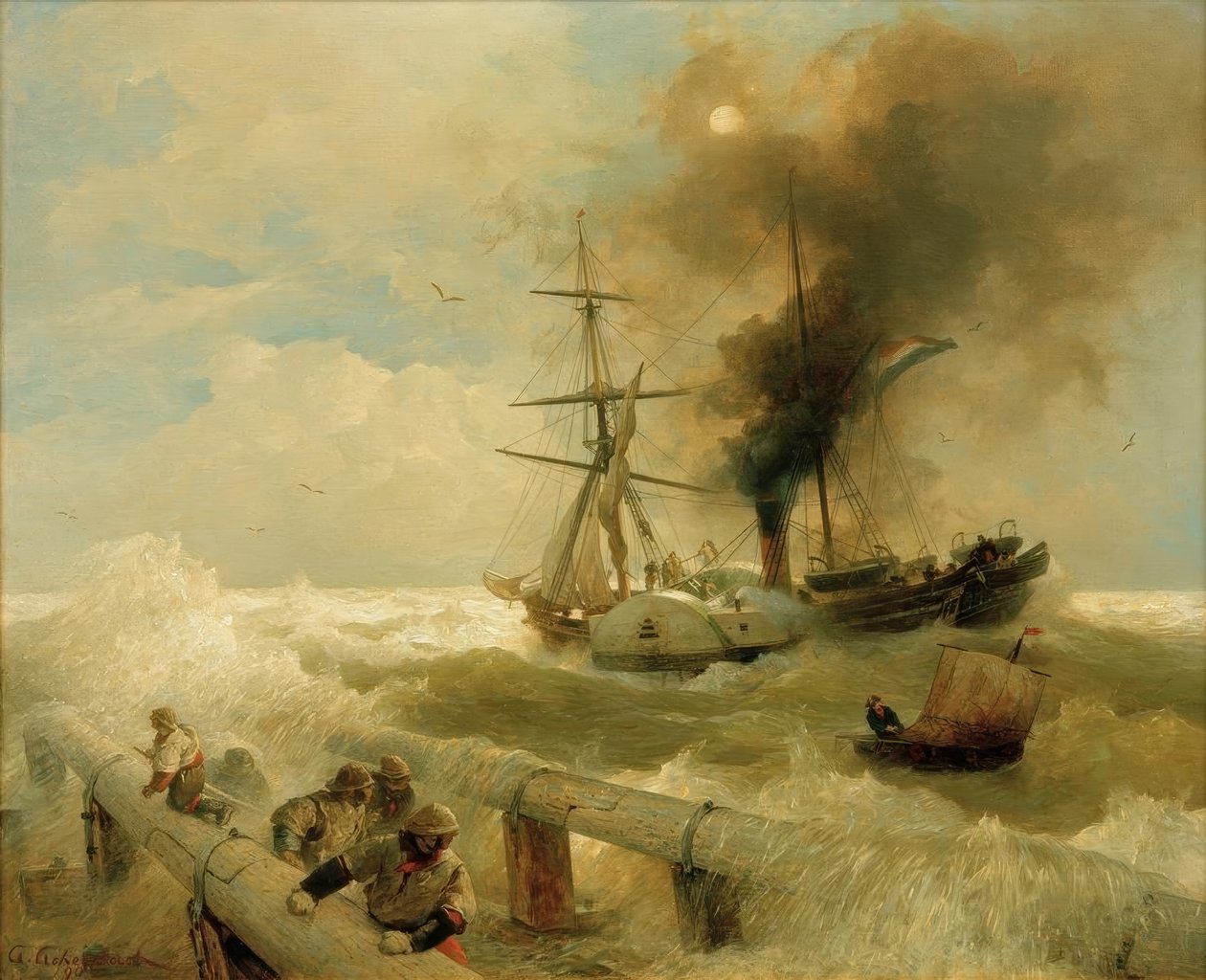Tempesta in mare da Andreas Achenbach