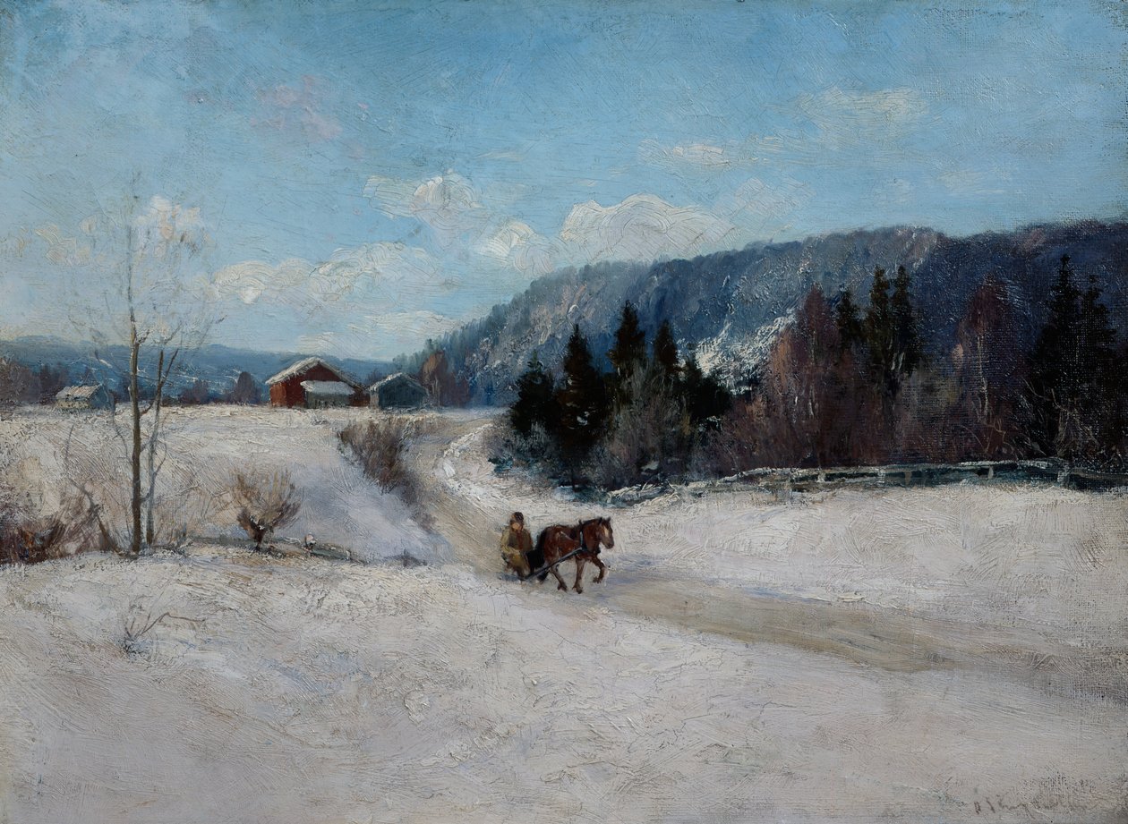 Paesaggio invernale sulla collina di Skaugum da Andreas Singdahlsen