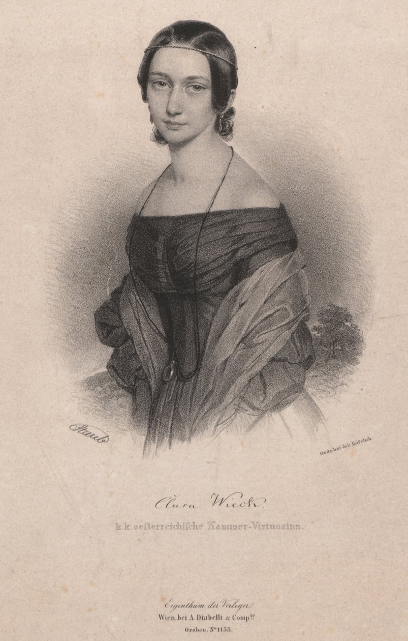 Ritratto di Clara Wieck-Schumann 1819-1896, 1838 da Andreas Staub
