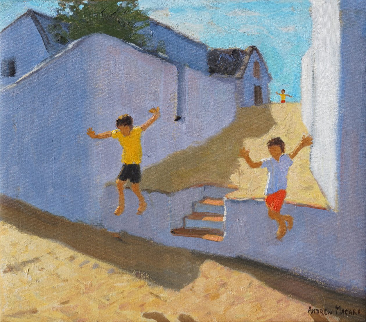 Saltare da un muro, Mykonos, 2015 da Andrew Macara