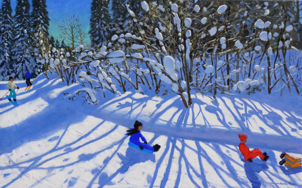 Slittino e sci sulla pista, Morzine da Andrew Macara