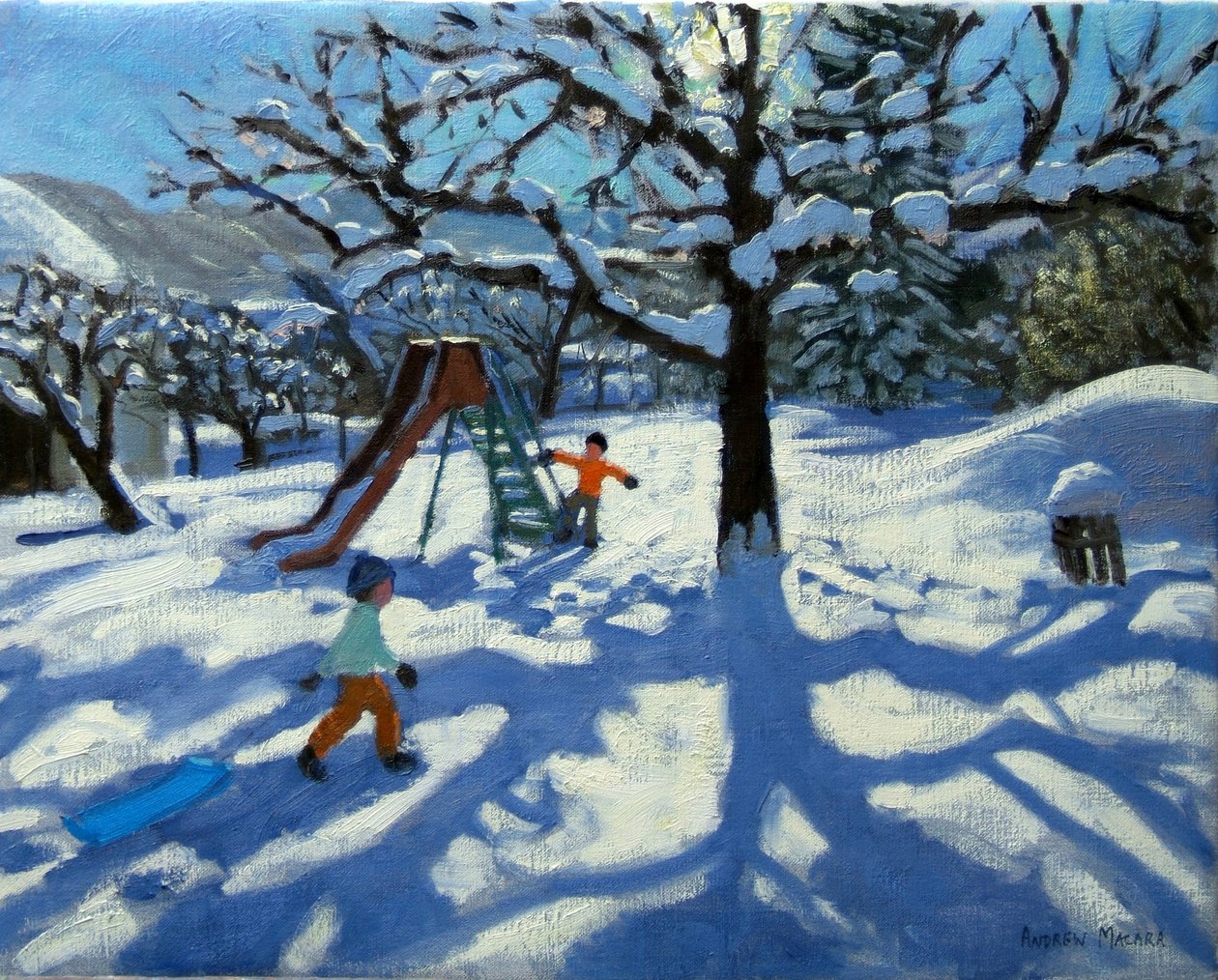 La discesa in inverno, Bourg, St Moritz da Andrew Macara