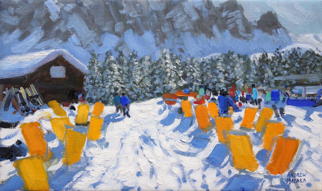Caffè e sdraio, Selva Gardena, Italia, 2016 da Andrew Macara