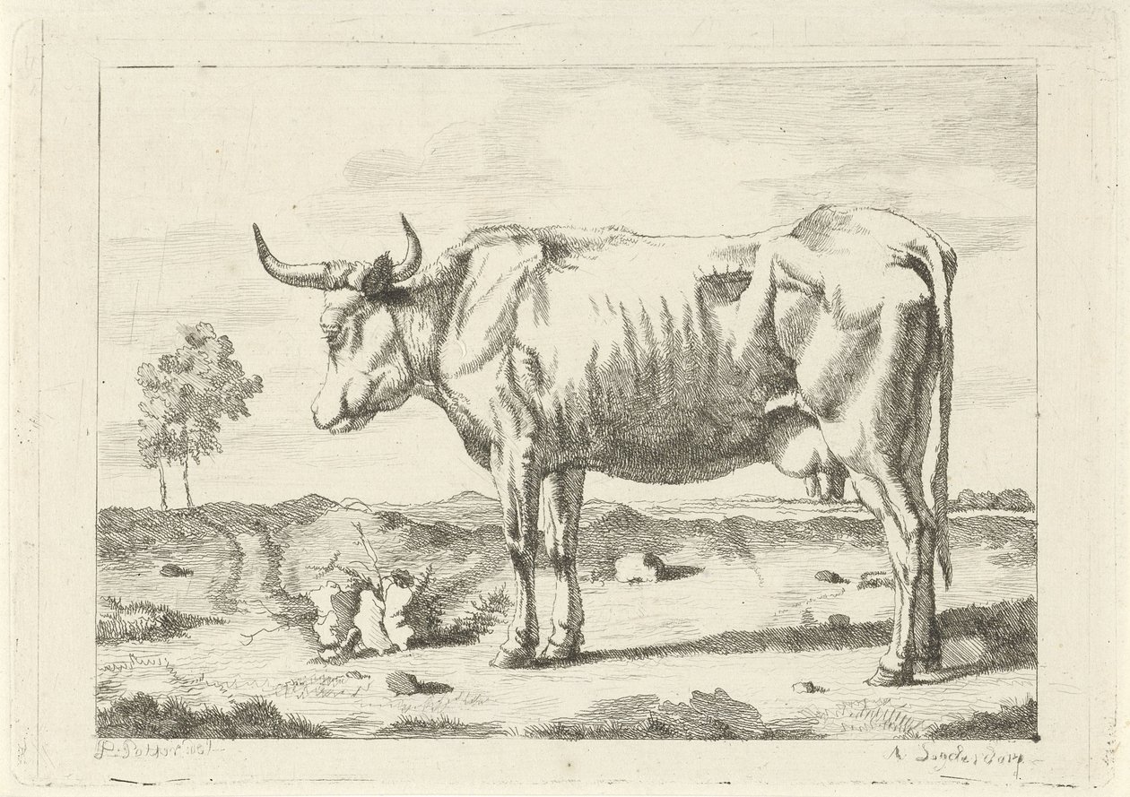 Mucca nel prato da Andries Leijerdorp