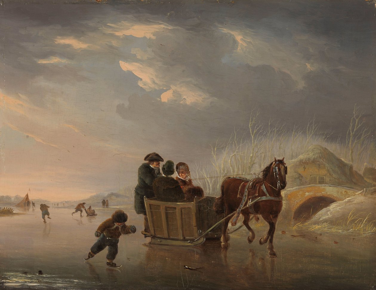 Scena invernale (Cavallo-slitta sul ghiaccio) da Andries Vermeulen