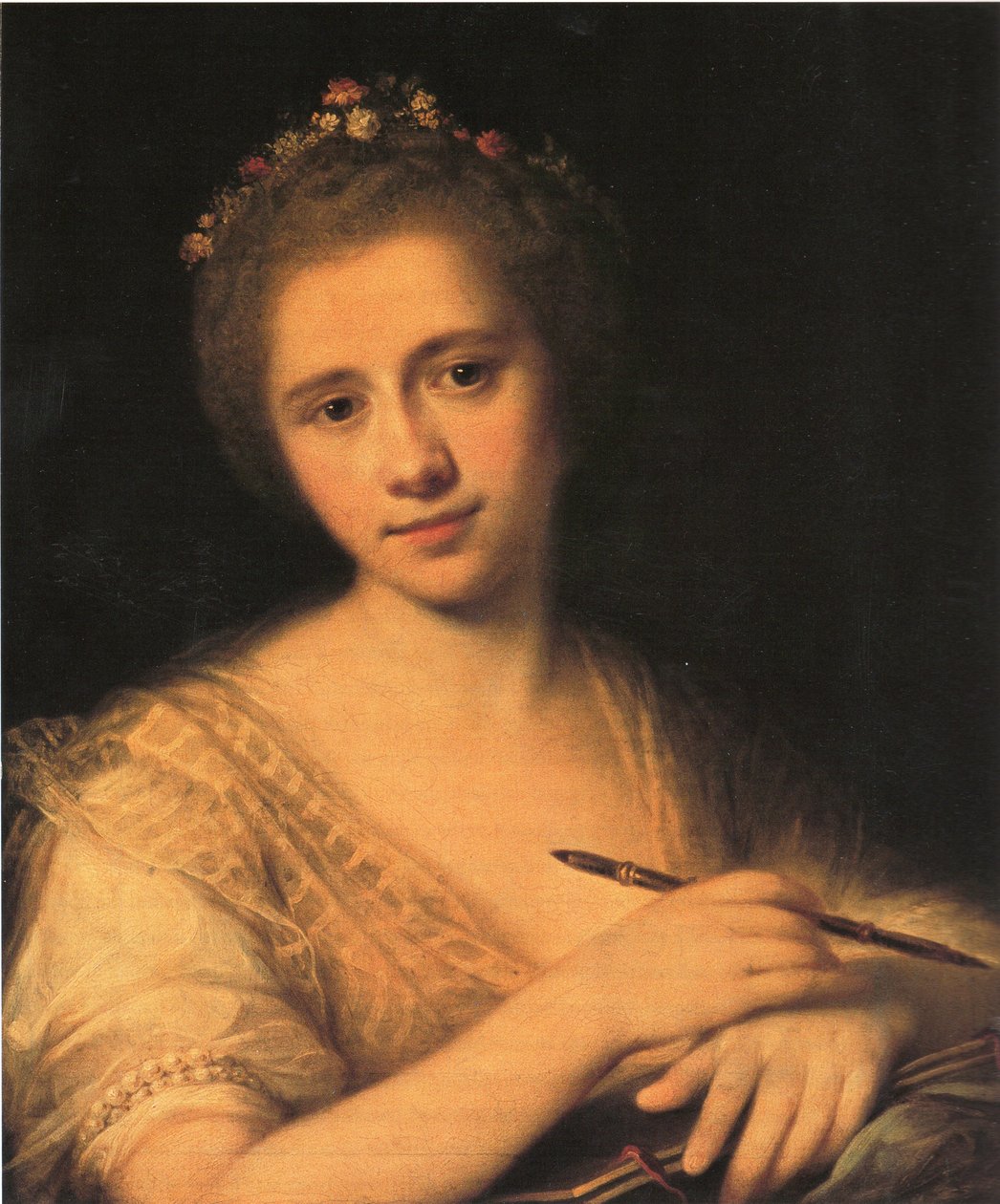 Autoritratto di Angelica Kauffman con corona di fiori da Angelica Kauffmann