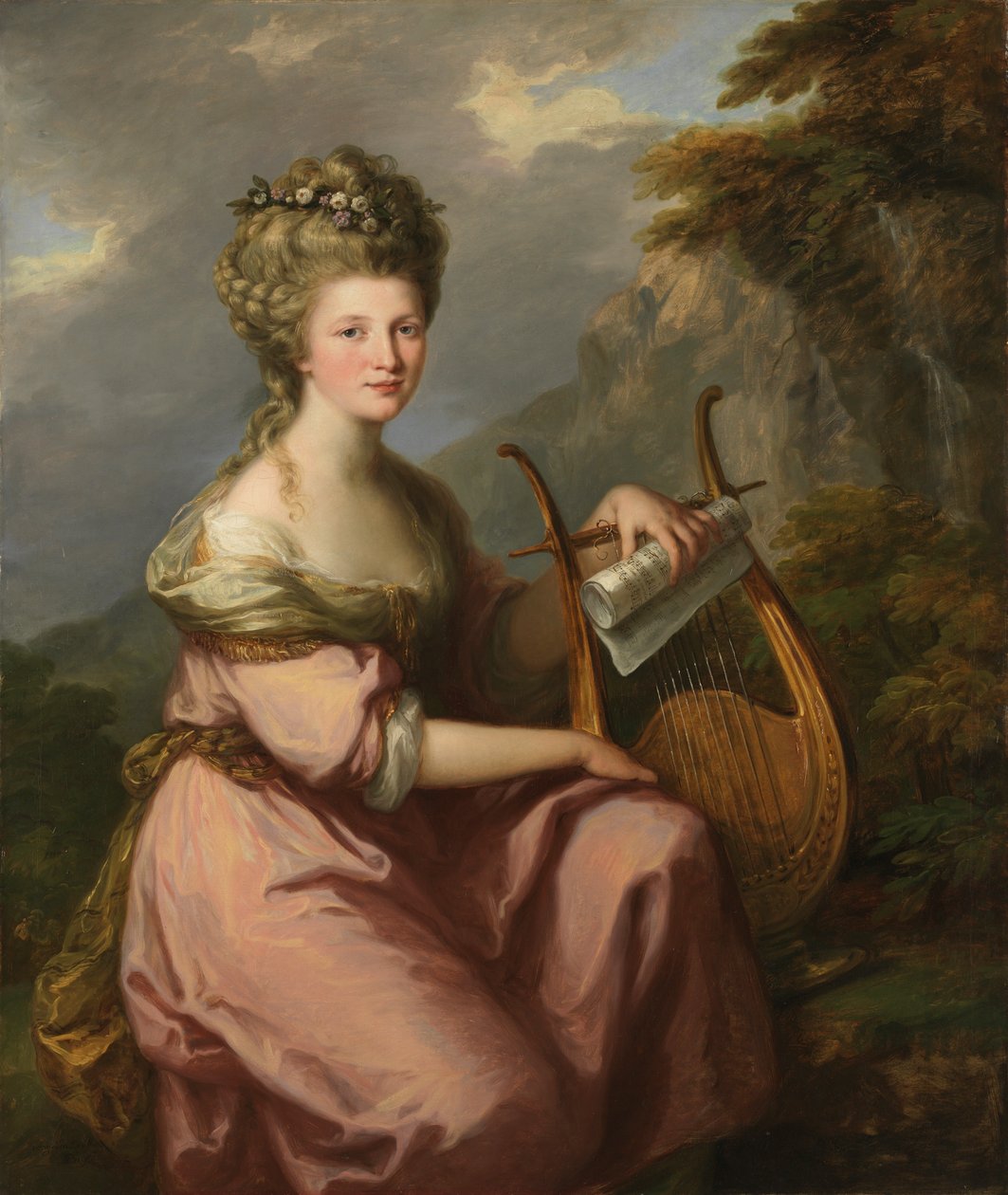 Ritratto di Sarah Harrop Mrs. Bates come una Musa da Angelica Kauffmann