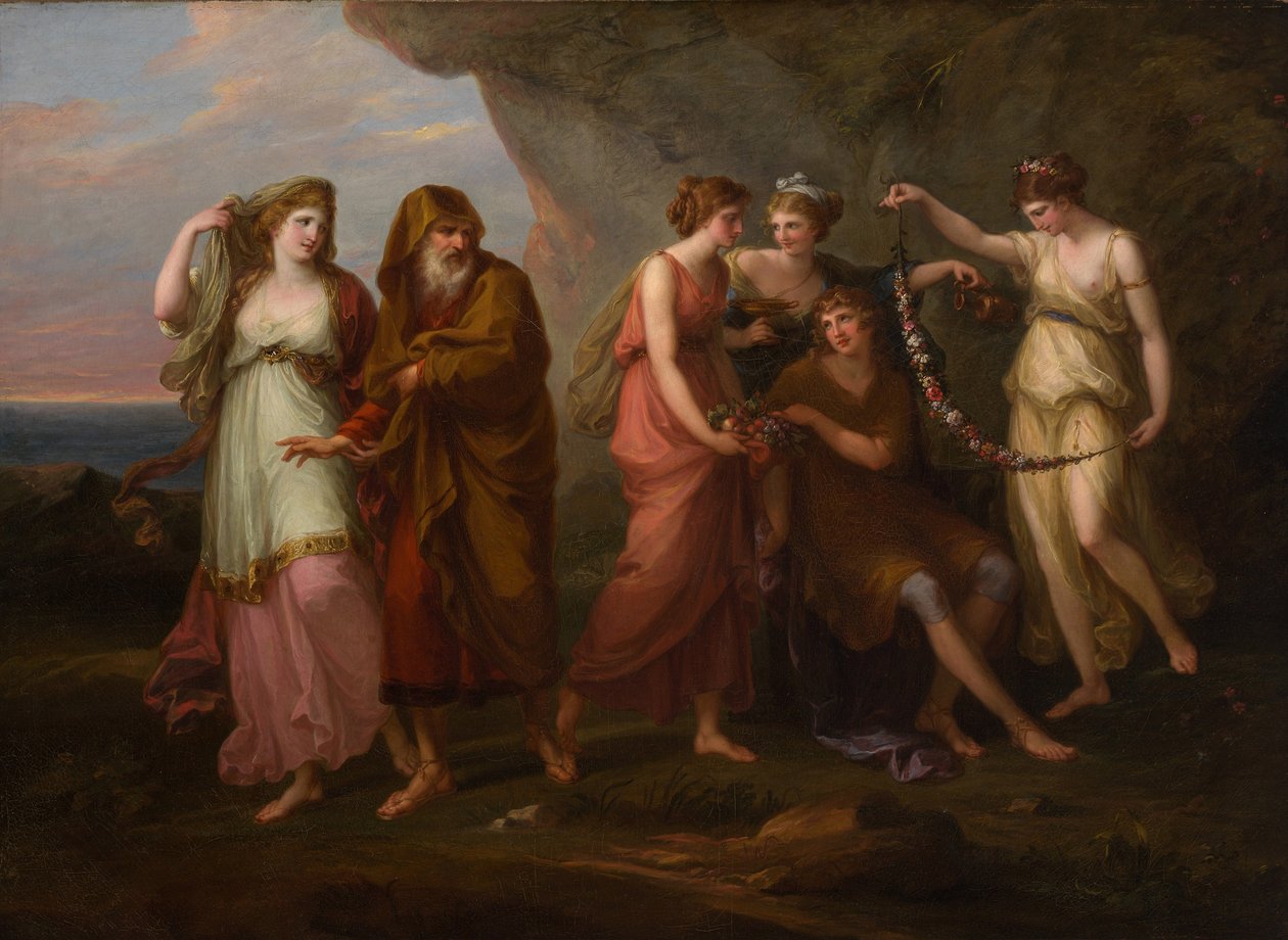 Telemaco e le ninfe di Calipso da Angelica Kauffmann