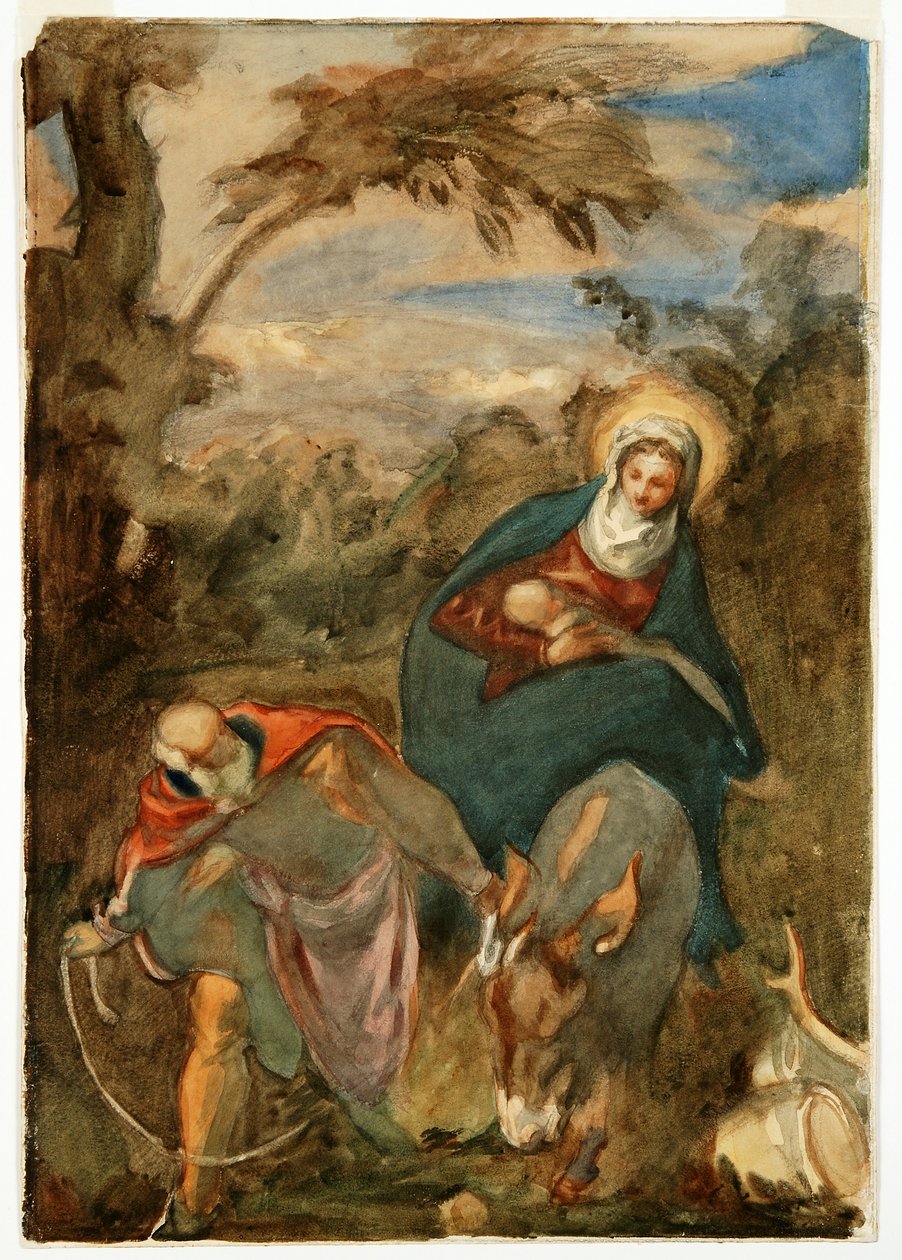 La fuga in Egitto, dopo Tintoretto da Angelo Alessandri