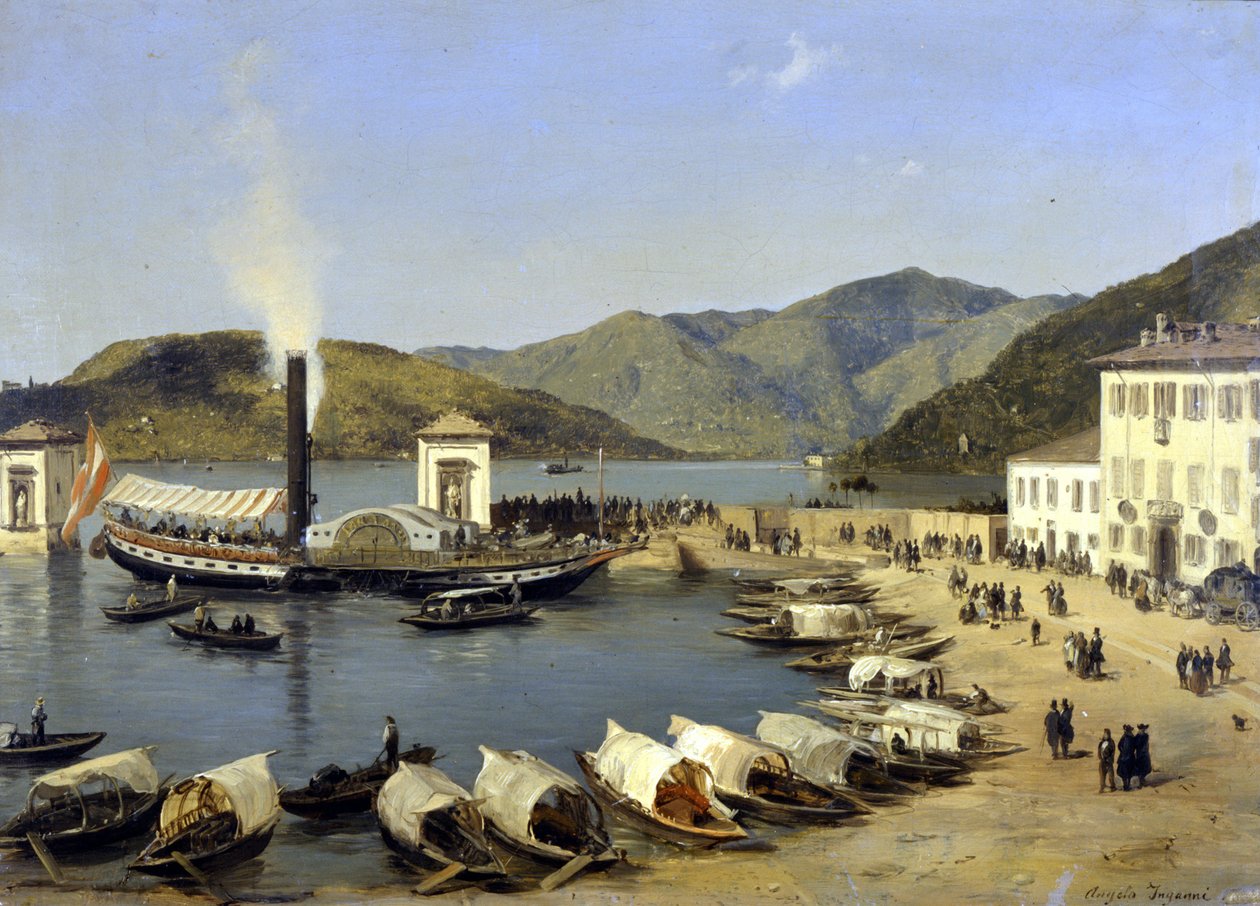 Il porto di Como da Angelo Inganni