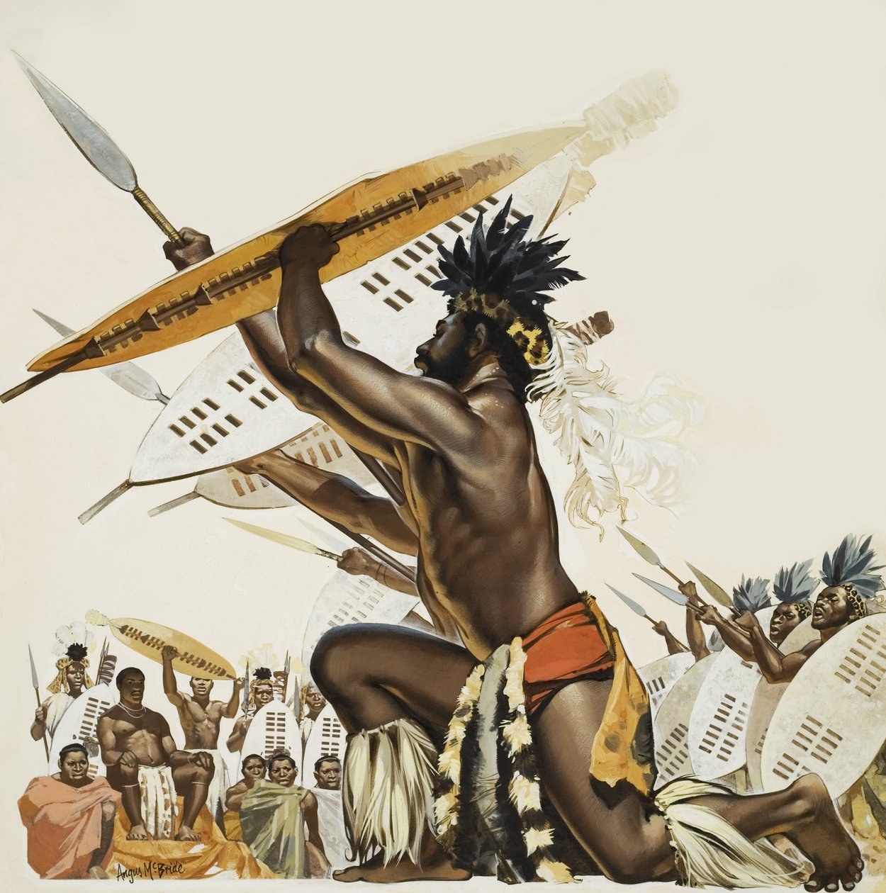 Guerrieri africani (gouache su carta) da Angus McBride