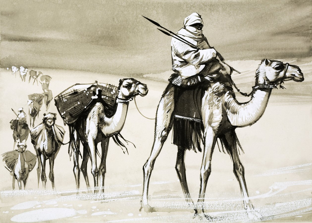 Cammelli che attraversano il deserto da Angus McBride