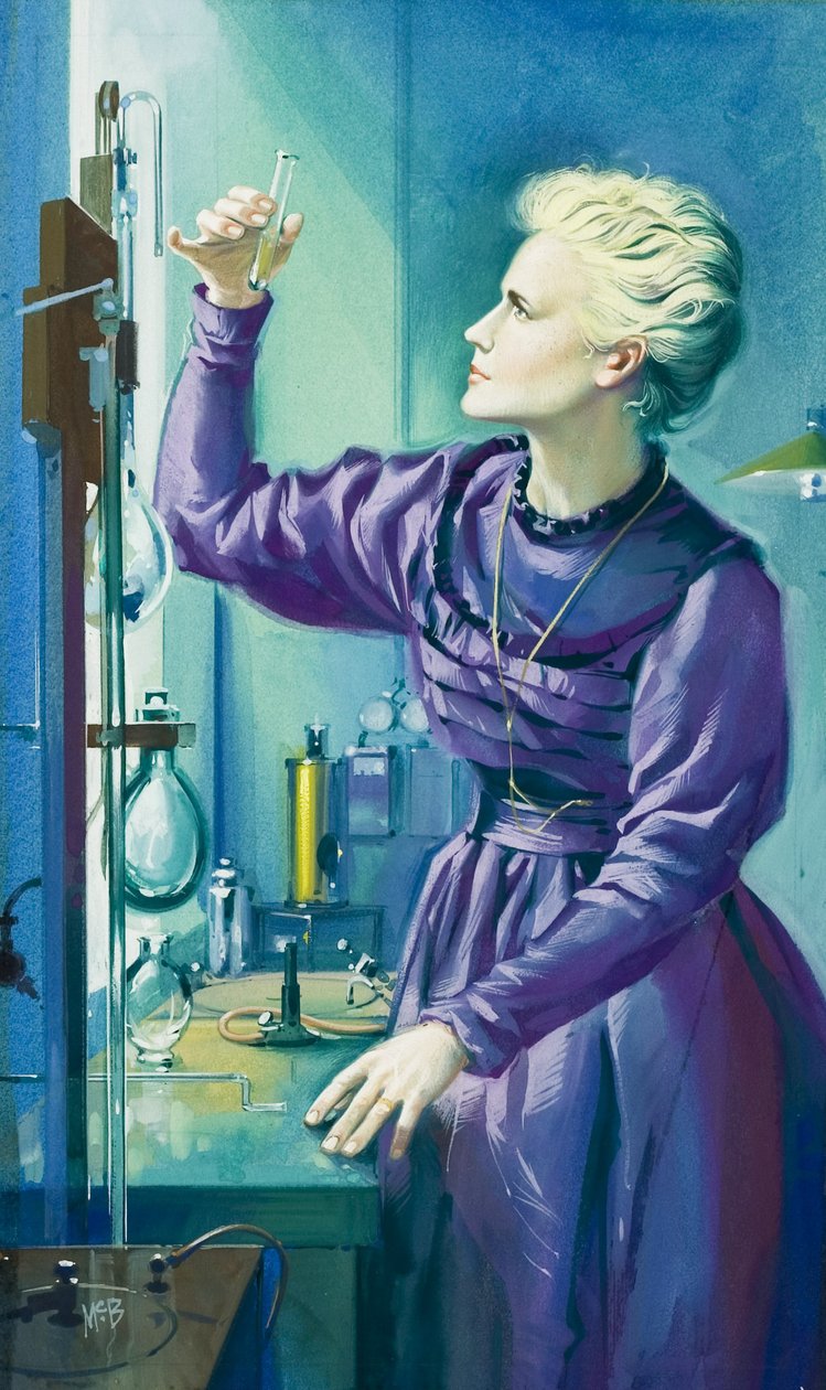 Madame Curie (1867-1934) (gouache su carta) da Angus McBride