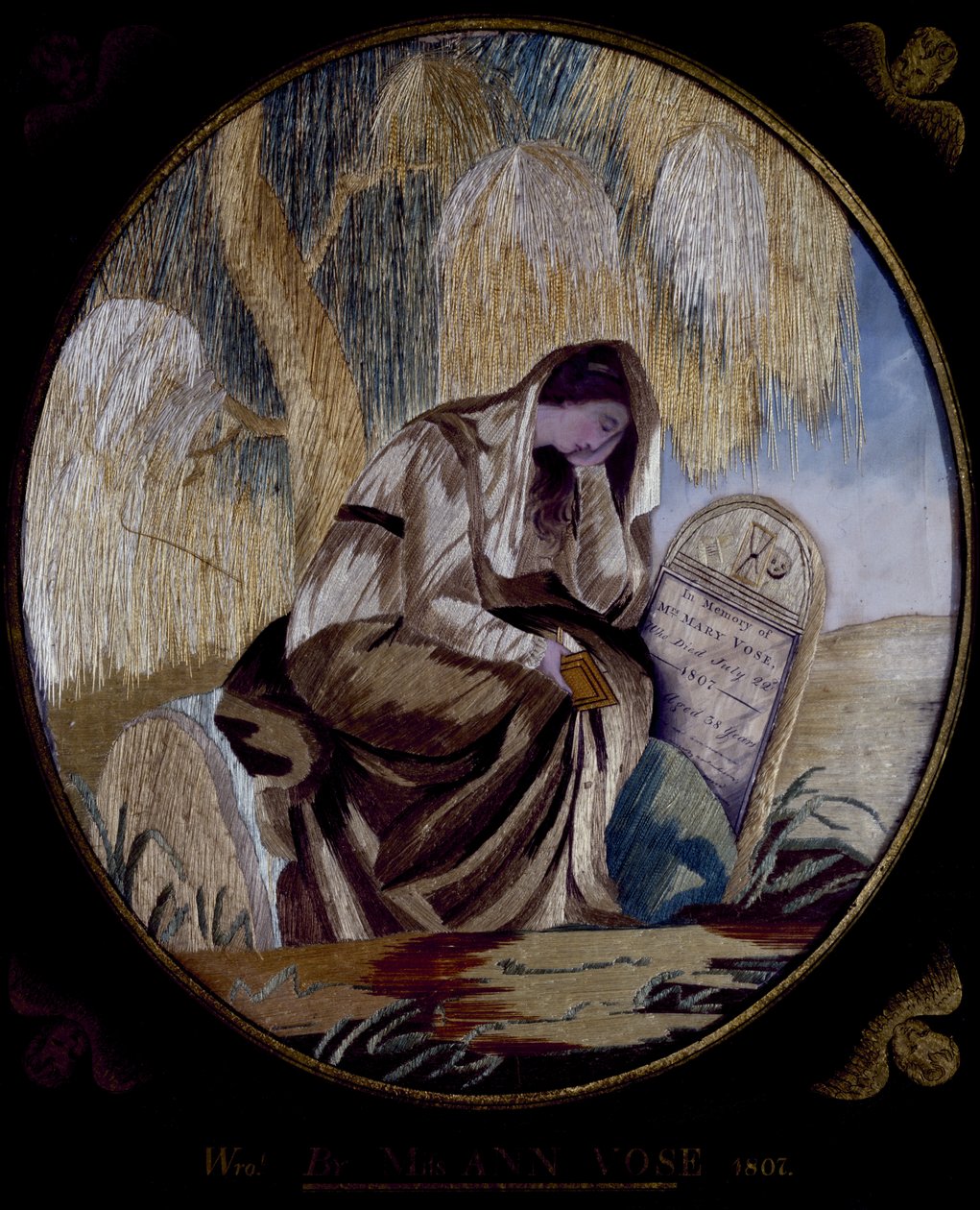 Quadro commemorativo ricamato, 1807 da Ann Vose