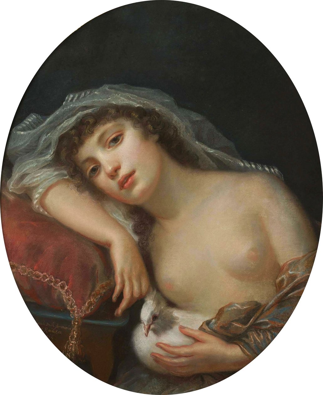 Una ragazza con una colomba da Anna Rajecka