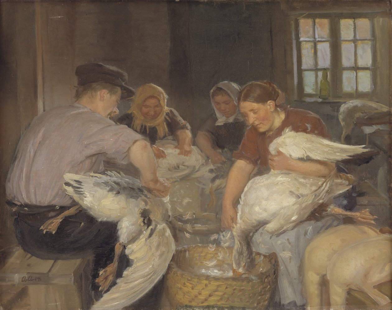 Spennare le oche da Anna Ancher