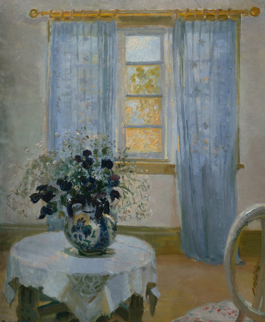 Interno con clematide (fiore) da Anna Kirstine Ancher