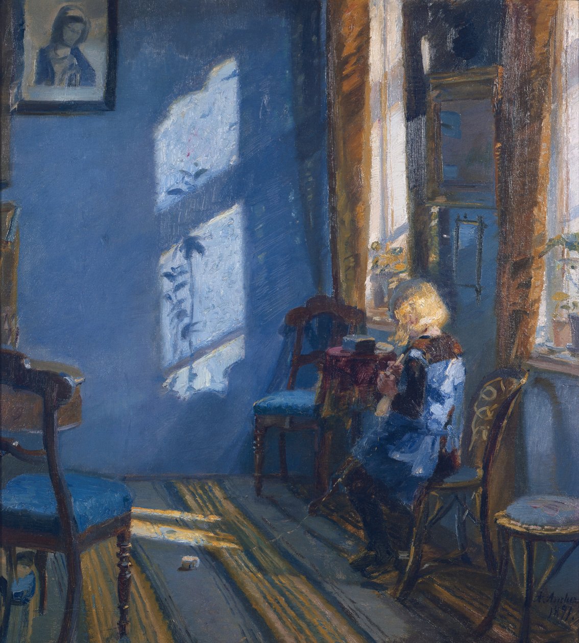 Sole nella stanza blu da Anna Kirstine Ancher