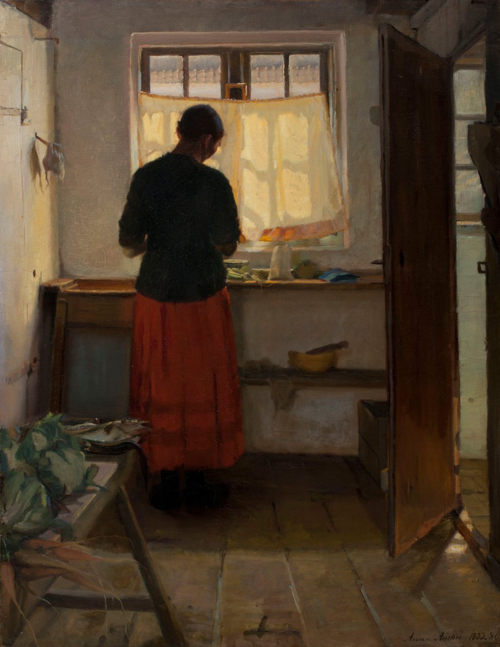 La cameriera in cucina da Anna Kirstine Ancher