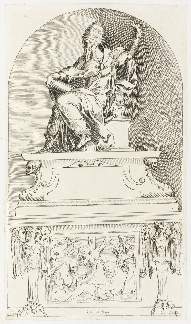 Studio per la tomba di Papa Clemente VII, dopo Baccio (Bartolommeo) Bandinelli da Anne Claude Philippe de Caylus