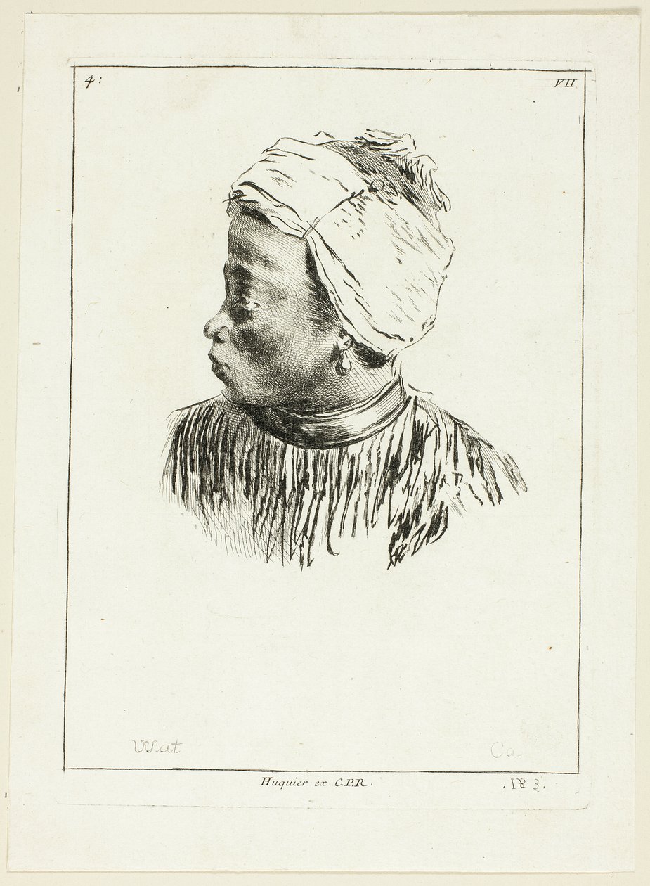 Testa di nero (profilo) da Anne Claude Philippe Caylus