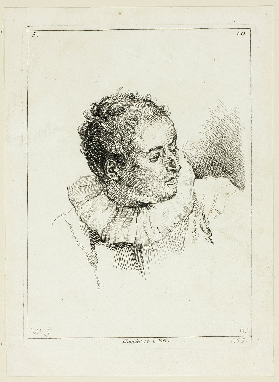Testa di uomo (girata a sinistra) da Anne Claude Philippe Caylus