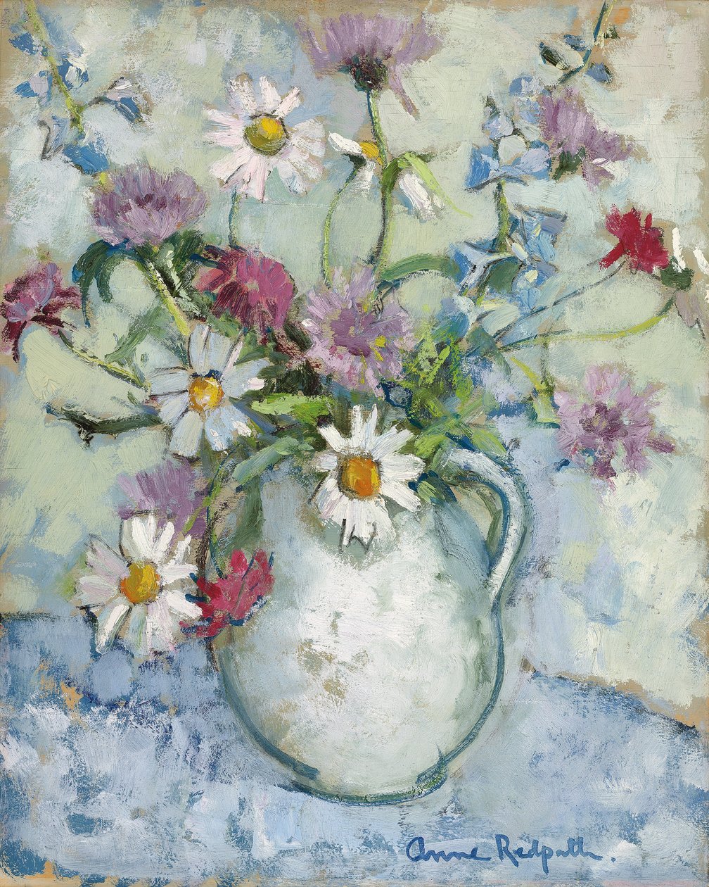 Fiori estivi in una brocca da Anne Redpath
