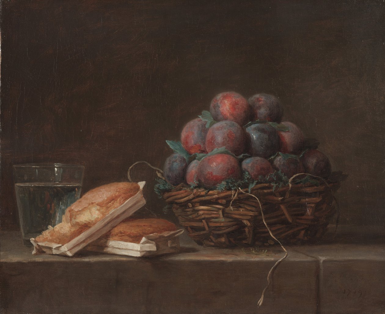 Cesto di prugne da Anne Vallayer Coster