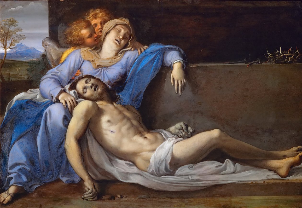 Pietà con due angeli da Annibale Carracci