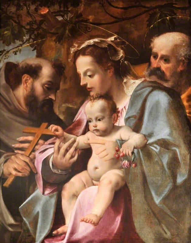 La Sacra Famiglia con San Francesco da Annibale Carracci
