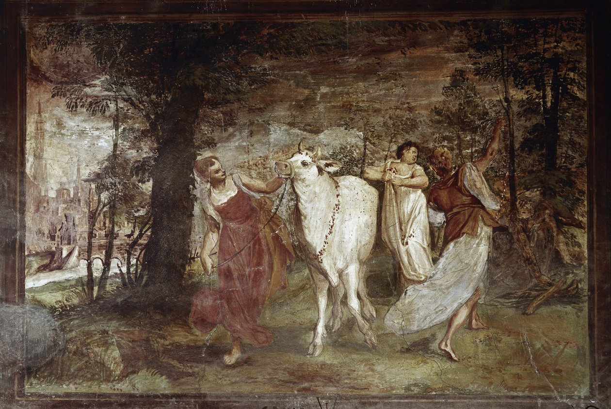 Europa guida Giove (Affresco) da Annibale Carracci