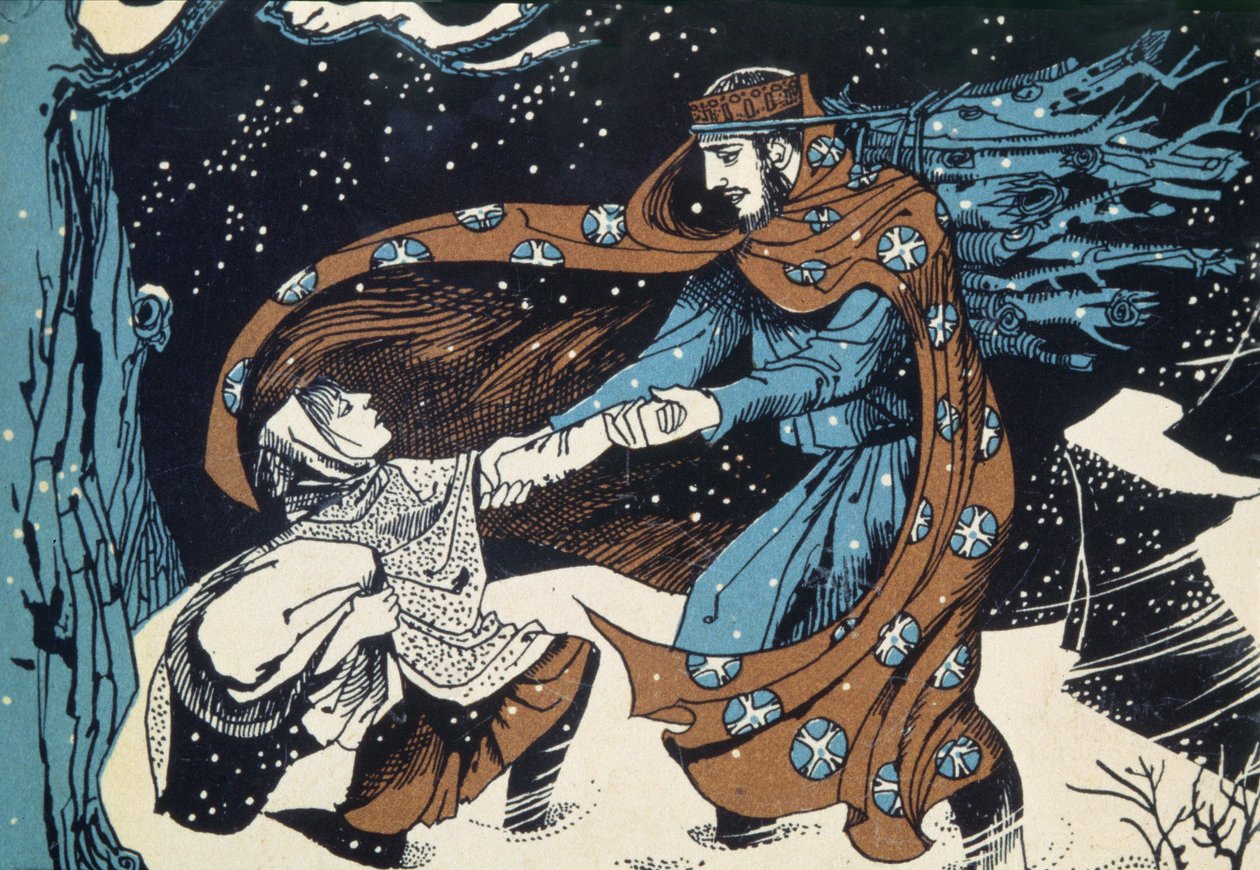 Re Venceslao, illustrazione anonima di un libro di Natale da Unbekannt Unbekannt