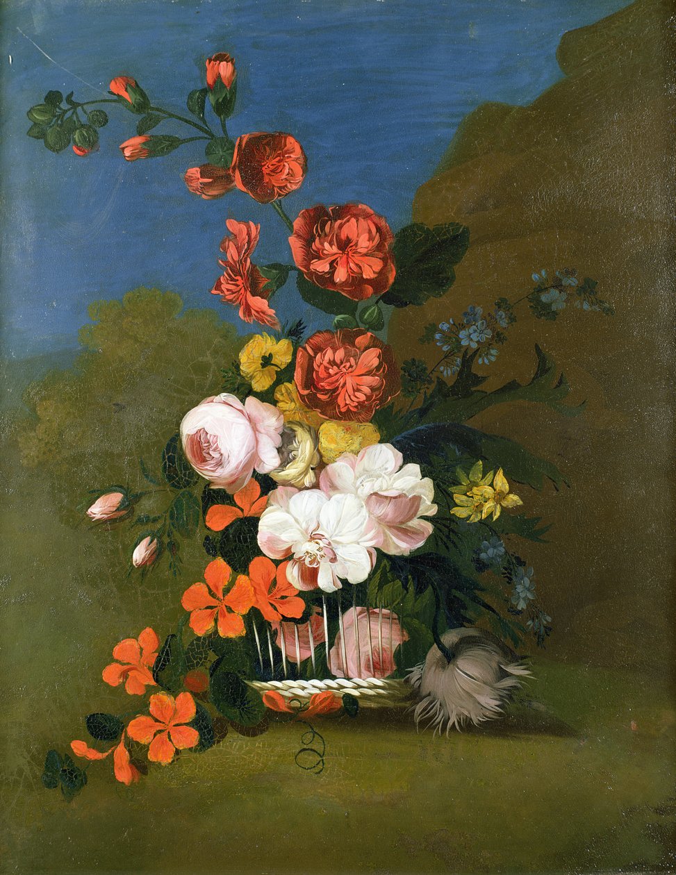 Natura morta di fiori (uno di una coppia) da Unbekannt Unbekannt