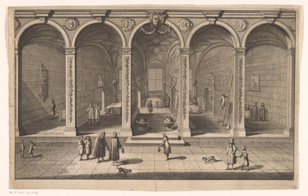 Interno della biblioteca comunale di Danzica da Anonymous