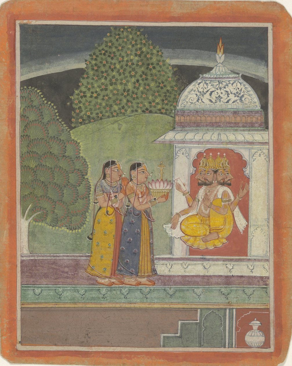Khambavati ragini con Dio Brahma da Anonymous