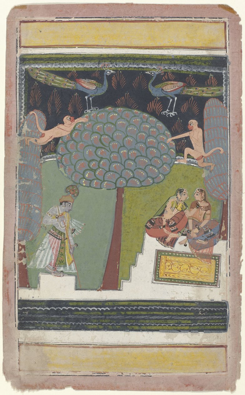 Krishna e due donne in un giardino da Anonymous