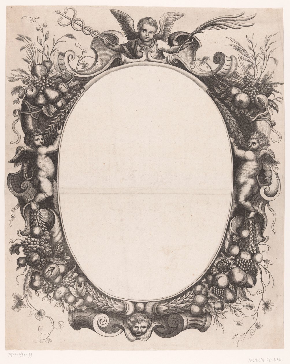 Cornice con putti e frutti da Anonymous