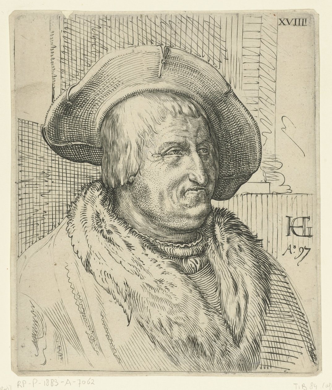 Ritratto di un uomo con cappello da Anonymous